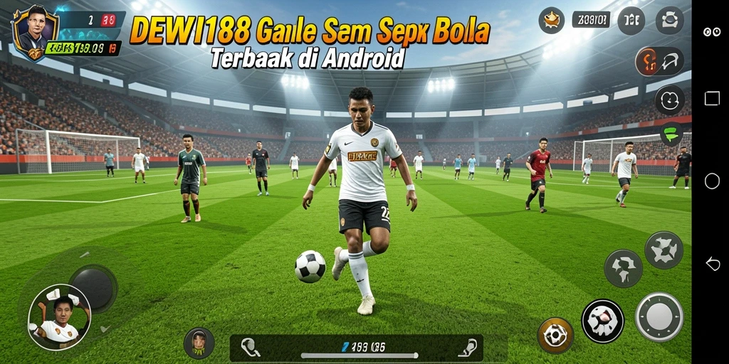 Screenshot DEWI188 menunjukkan aksi pertandingan sepak bola yang mendebarkan.