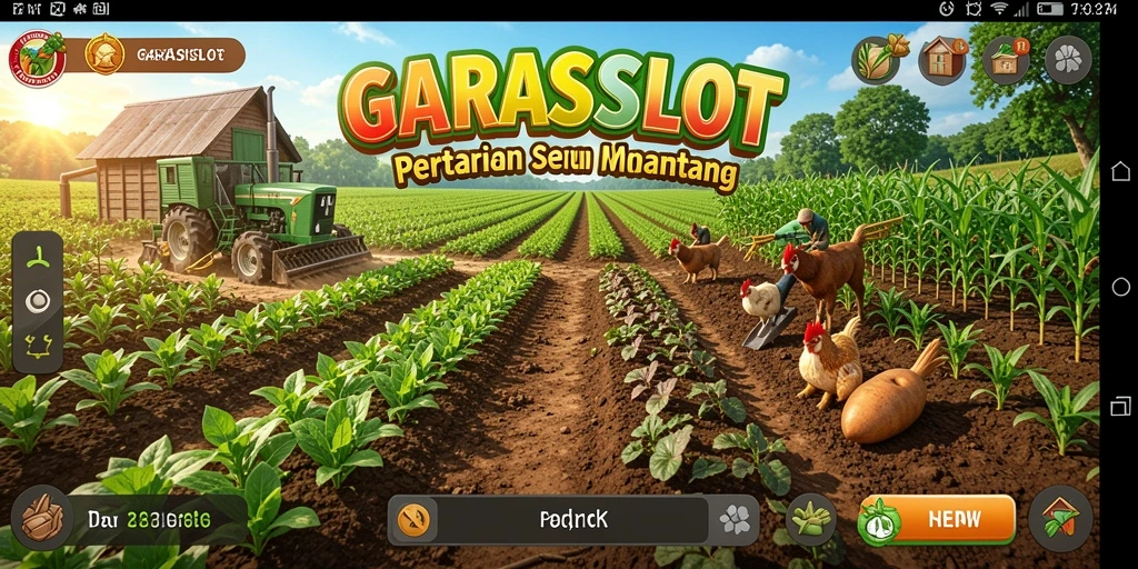 Tampilan menarik dari gameplay pertanian di GARASISLOT.