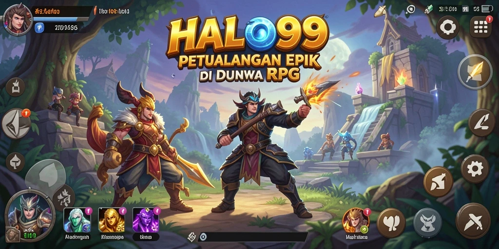 Tampilan gameplay HALO99 menampilkan aksi pertarungan seru di dunia RPG.