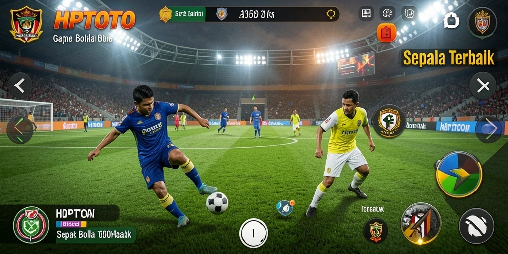 Tampilan tangkapan layar HPTOTO menunjukkan aksi menegangkan di lapangan sepak bola.