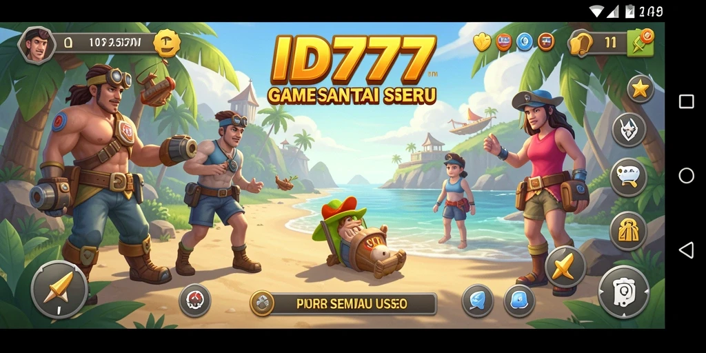 Tampilan gameplay ID777 yang ceria dan mengasyikkan.