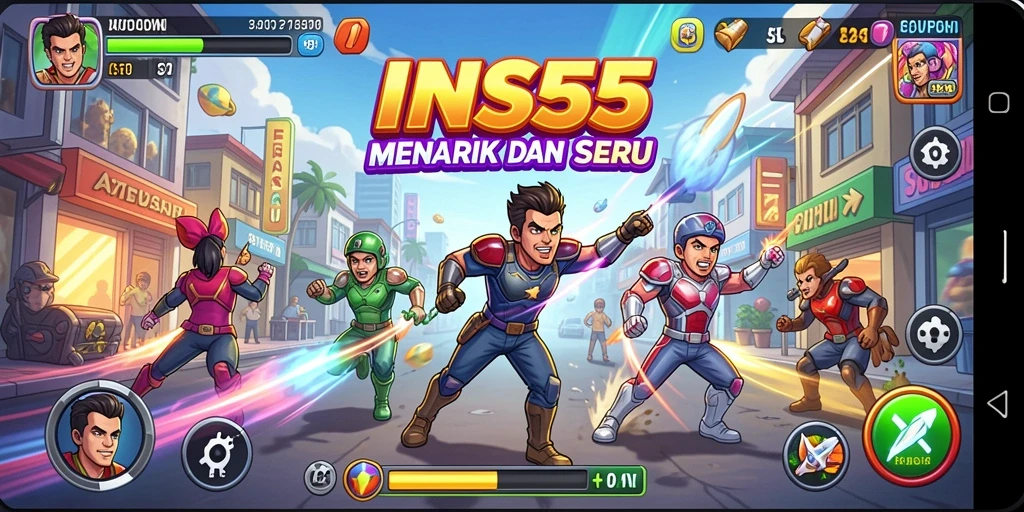 Tampilan mendebarkan dari gameplay INS55 yang penuh aksi.