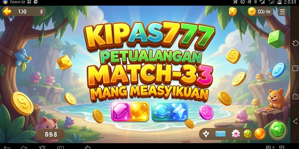 Tampilan gameplay KIPAS777 dengan berbagai level Match-3 yang seru.