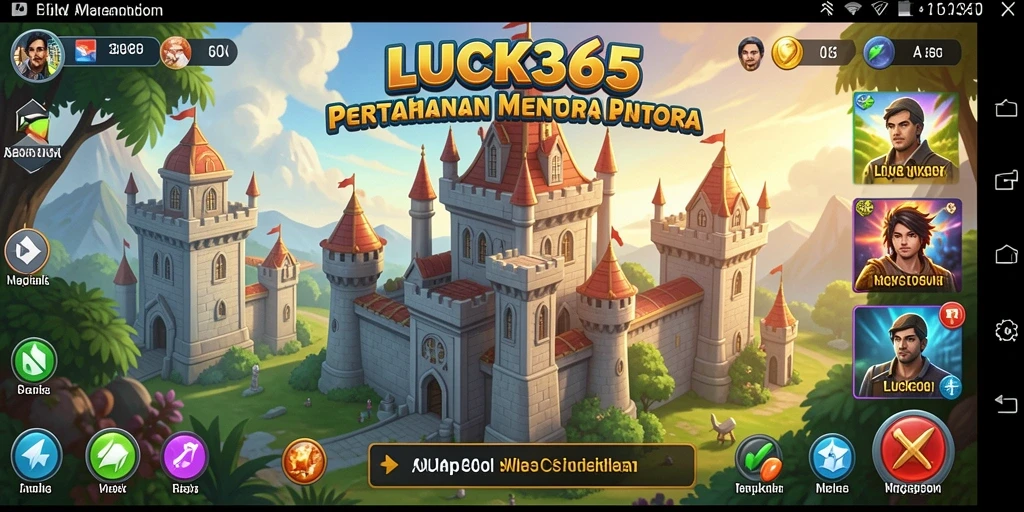 Tampilan gameplay LUCK365 dengan menara yang siap bertahan.