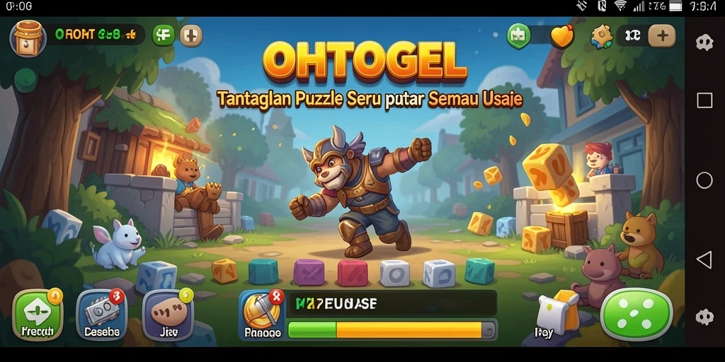 Tampilan gameplay menarik dari OHTOGEL dengan teka-teki yang seru.