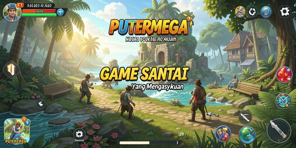 Gameplay PUTERMEGA yang penuh warna dan menenangkan.