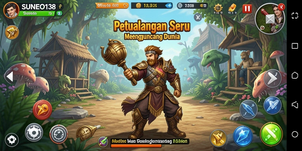 Screenshot menunjukkan aksi menegangkan dalam gameplay SUNEO138.